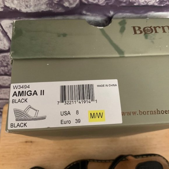 Born Leather Slip On Wedge Sandals Size 8 - Picture 10 of 10